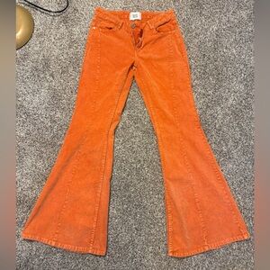 BDG by Urban Outfitters Vibrant Orange Corduroy Flare Pants- Size 26